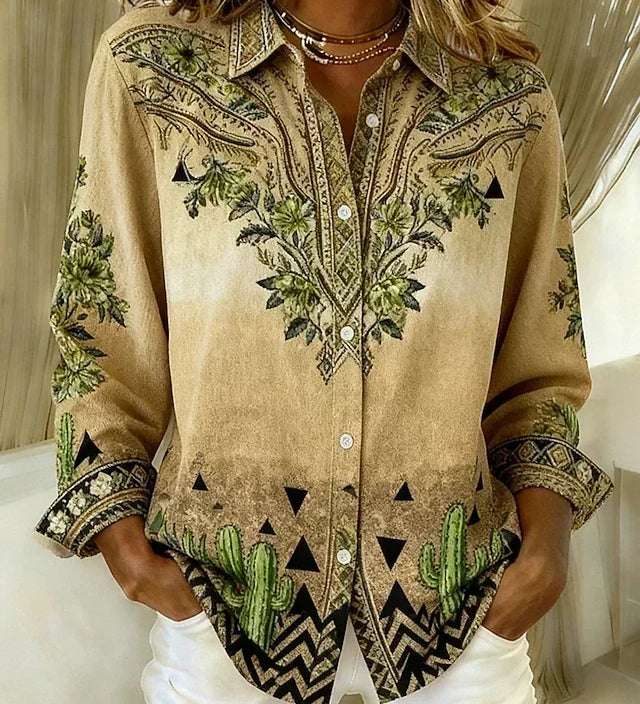 Bettina | Vintage blomstret broderet bluse