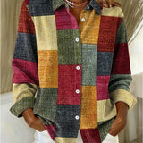 Deanna | Farveblok-patchworkbluse