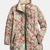 Naya | Vintage Blomstret Afslappet Quiltet Jakke