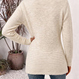 Harlow™ | Havregryn ribstrikket cardigan med taljeklips