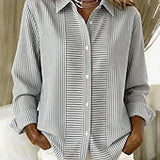 Blanche | Afslappet stribet bluse med knaplukning