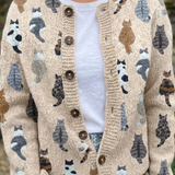 Charlotte™ | Hyggelig cardigan med katteprint