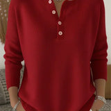 Helena | Striksweater med Henley-knaplukning