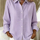 Blanche | Afslappet stribet bluse med knaplukning