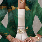 Honorine | Småragdgrøn Marmor Blazer