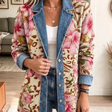 Elva™ | Blomstret Leopard Denimjakke