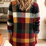 Effie™ | Colour Block Plaid Denimjakke