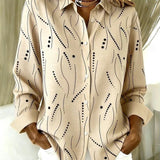 Wilhelmina | Afslappet bluse med kunstnerisk print