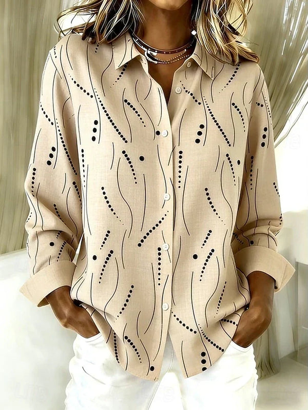 Wilhelmina | Afslappet bluse med kunstnerisk print