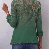 Jemara | Boho-flæsejakke med paisleyprint