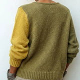 Artistic Cozy Asymmetric Color-block Knit Sweater
