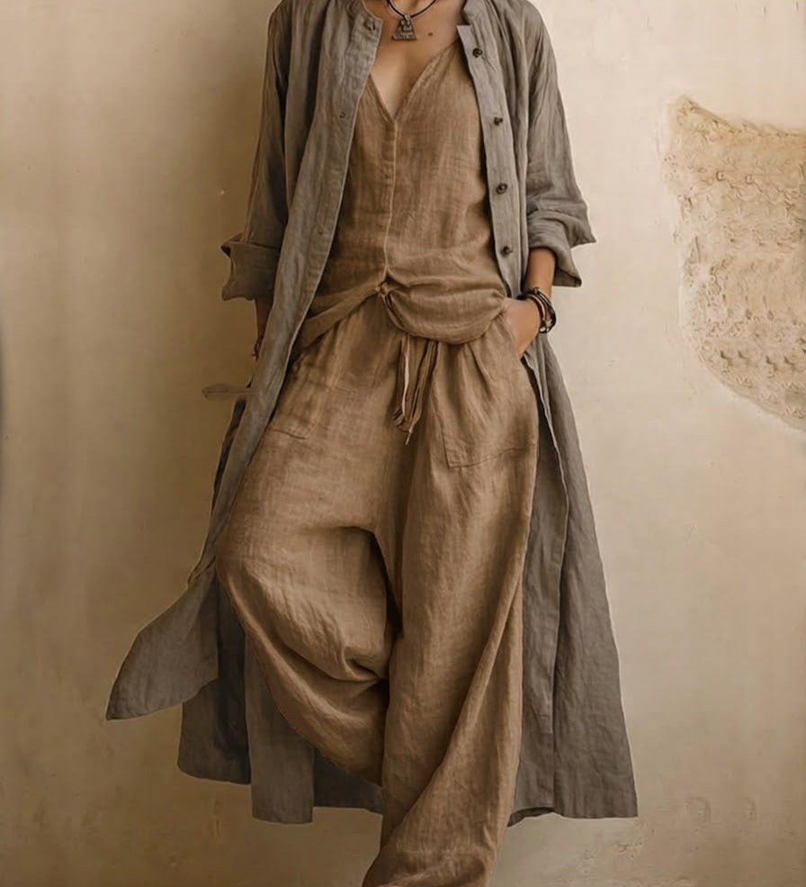 Boho Hørblanding 3-delt Co-ord Sæt