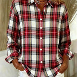 Sian | Klassisk ternet bluse med knaplukning