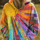 Raylenne™ | Bohemian Multicolor Patchwork Hoodie
