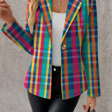 Rosaline | Regnbue-plaid Blazer