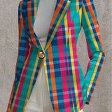 Rosaline | Regnbue-plaid Blazer