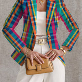 Rosaline | Regnbue-plaid Blazer