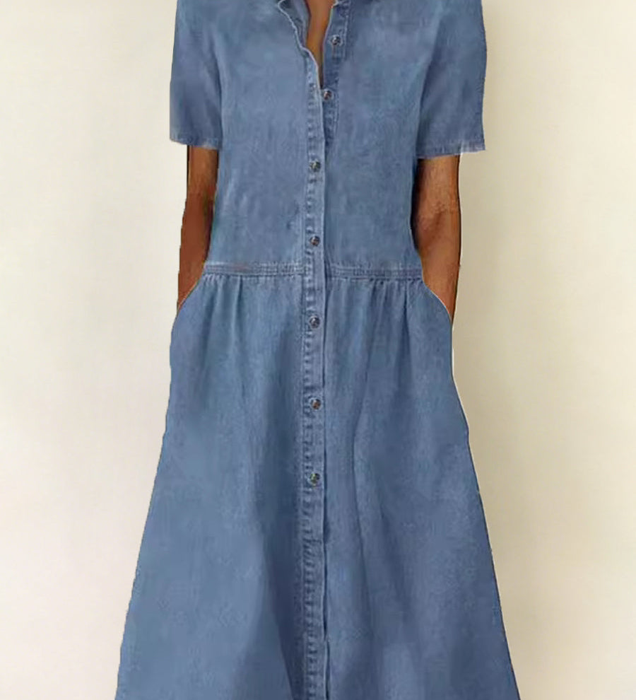 Bethany | Kortærmet Denimkjole