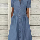 Bethany | Kortærmet Denimkjole
