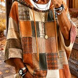 Gabriela | Autumn-Toned Patchwork Oversized Hoodie
