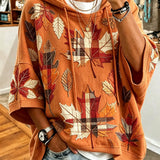 Otilia | Autumn Leaf Print Oversized Hoodie