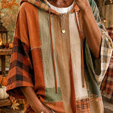 Andrea | Autumn-Toned Patchwork Oversized Hoodie