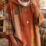 Raluca | Autumn Patchwork Oversized Hoodie
