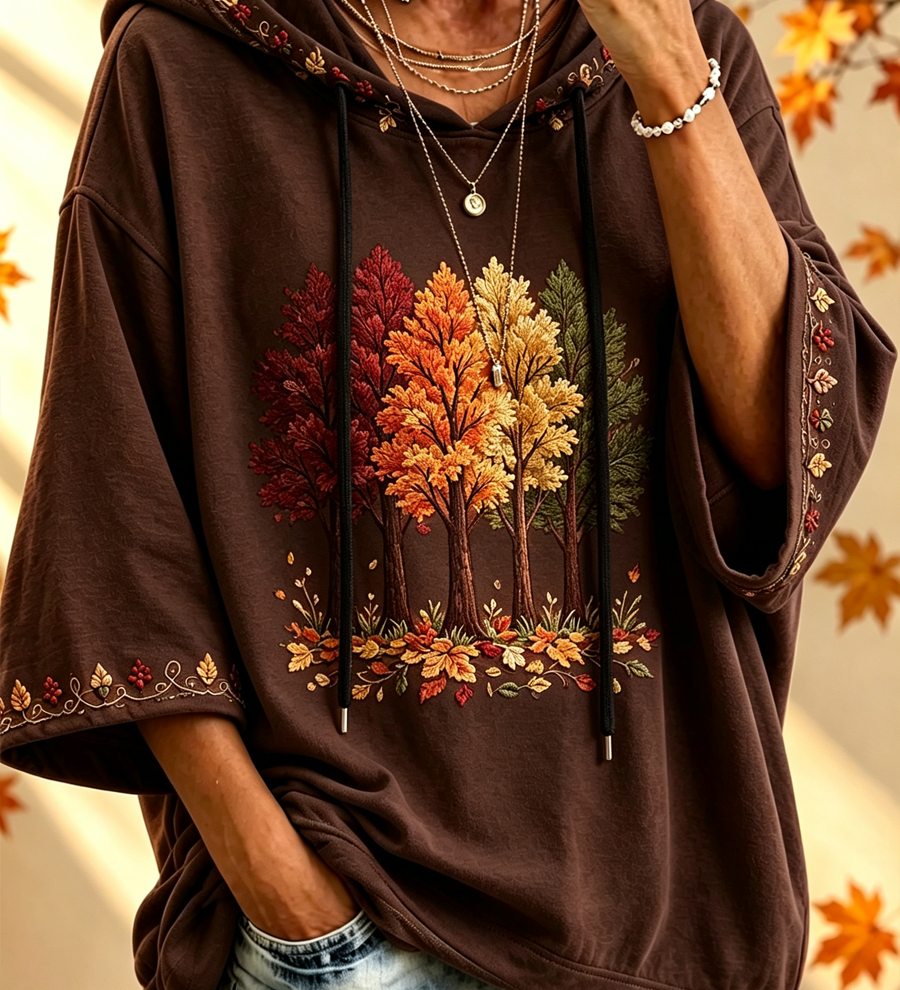 Maria | Autumn-Print Oversized Hoodie