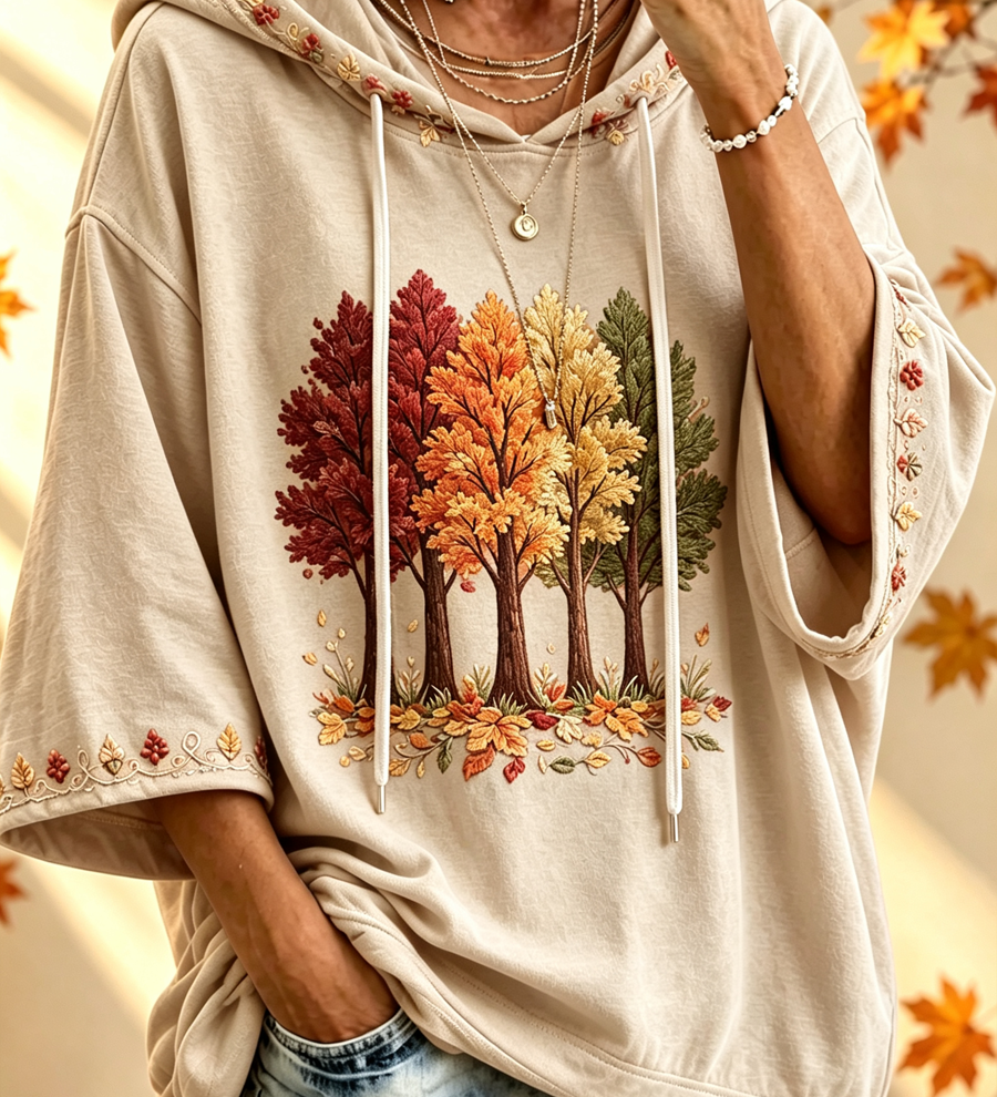 Maria | Autumn-Print Oversized Hoodie
