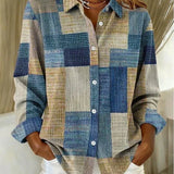 Deanna | Farveblok-patchworkbluse