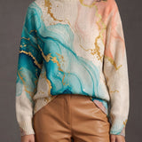 Verity™ | Marmoreret Rullekrave Sweater