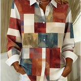 Deanna | Farveblok-patchworkbluse
