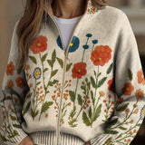 Wrenna™ | Vildtblomsteng lynlås-cardigan