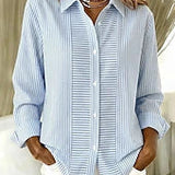 Blanche | Afslappet stribet bluse med knaplukning