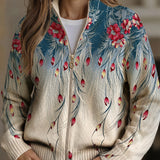 Zillah™ | Blomstret påfuglefjer gradient-print